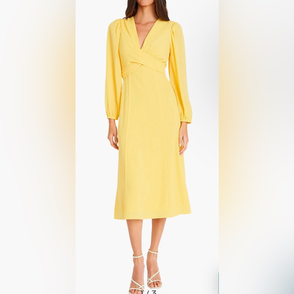 Long Sleeve Tie Waist Midi Dress